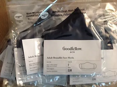 Goodfellow & Co Adult Reusable Fabric Face Masks Sz S/M Black Blue(10Masks) • $6.99