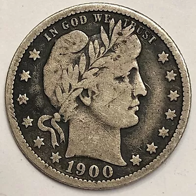 1900 O Barber Quarter.  Partial Liberty. Better Date New Orleans. • $31.99