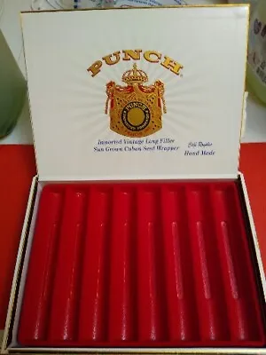$14.99 • Buy Vintage PUNCH Wooden Cigar Box W/tray Cafe Royales Spanish Honduras- 9½ X7 X1½ 