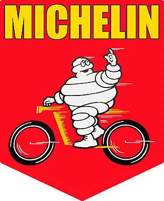 Michelin Man Riding Motorcycle/Bicycle Plasma Cut Metal Sign • $59.95