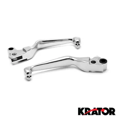 Motorcycle Chrome Skull Hand Levers Clutch + Brake For Harley Davidson 1996-2012 • $17.99