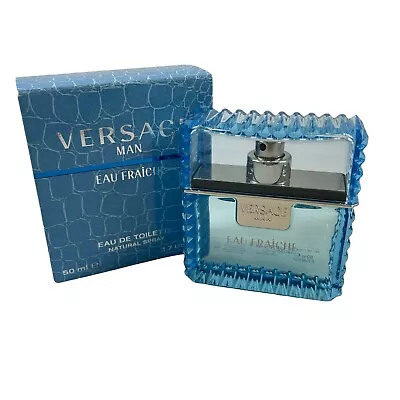 Versace Man Eau Fraiche Eau De Toilette Natural Spray 1.7 Ounce With Box • $49.99