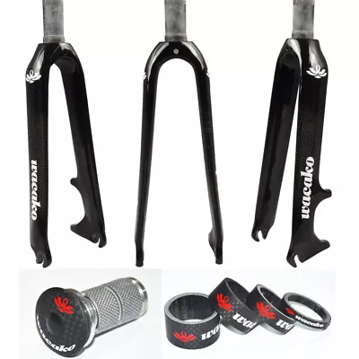 1-1/8 In Carbon Rigid Forks Disc Brake Fork 16/18/20/22 In For MTB Folding Bike • $90.60