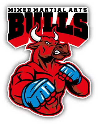 Bull Mascot Mixed Martial Arts Car Bumper Sticker Decal • $2.75