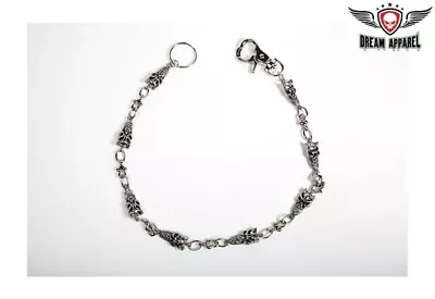 25  Inches Chrome Skull Design Motorcycle Biker Fashion Wallets Keys Chain • $27.99
