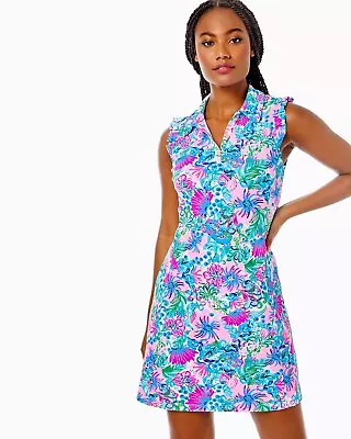 EUC Lilly Pulitzer Luxletic Silvia Dress Mandevilla Baby Paradise Petals SMALL • $79.99