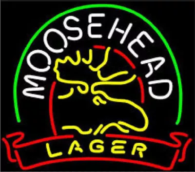 New Moosehead Lager Deer Neon Light Sign 17 X14  Beer Bar Man Cave Real Glass • $122.49