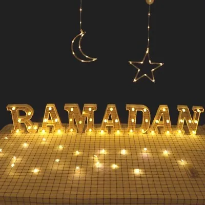Ramadan Eid Mubarak Light Letter Box Decorations Ornaments Banner Balloons • $30.59