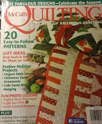 McCall's Quilting Magazine November/December 2012 Christmas F5 • $7