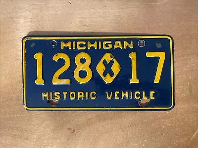 1970s Michigan License Plate Historic Vehicle # 128 X 17 • $12.99