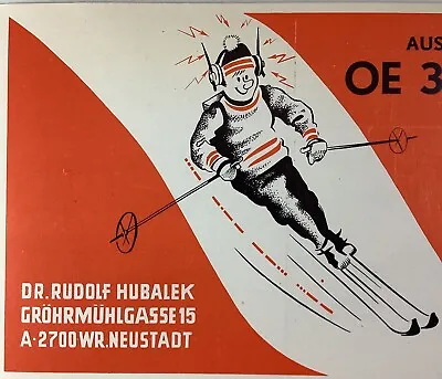 Austria 1970 QSL Card Snow Ski Dr. Rudolf Hubalek A-2700 Wiener Neustadt • $22.86