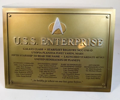£19.99 • Buy Eaglemoss Star Trek USS Enterprise NCC-1701-D Dedication Plaque 