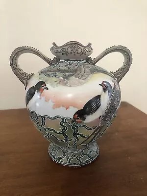 Nippon Moriage Vase W/birds • $250