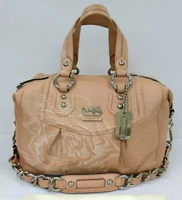 Coach Madison Antique Rose Floral Limited Ed. Leather Satchel Shoulder Bag • $265.50