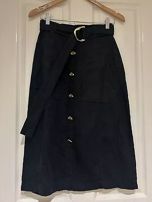 AJE Black Linen Long Skirt Size 8 • $25