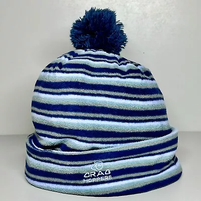 Craghoppers Bobble Hat Fleece Outdoor Walking Blue Striped One Size • £4.99