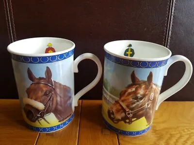 2 Race Horse Racing Danbury Mint Mugs Mill Reef & Red Rum New Rrp £30 • £12.73