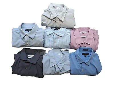 Lot Of 7 Men's Dress Shirts: Banana Republic Calvin Klein Muji CK Men's S/M • $44.95