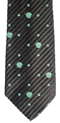 Gianni Versace Medusa Headstextured Stripes In Black 59 X 3 3/4 Silk Tie Nwot • $54.99