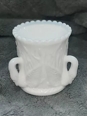 Vintage Milk Glass Westmoreland Swans In Rushes Toothpick Holder • $25