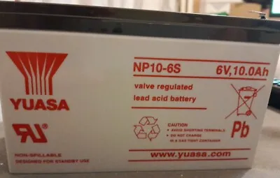 Yuasa NP10-6 6V 10Ah VRLA Battery • £15