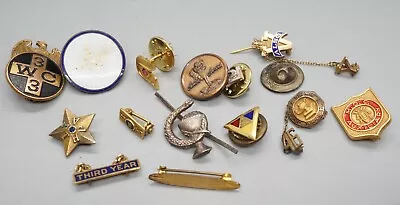 Vintage 1920s - 1930s College/University Fraternity Pins Lot Of 14 • $21.99