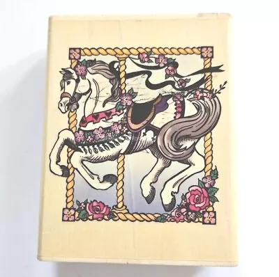 CAROUSEL HORSE Stamp City V2807 Rubber Stamp Park Kids Toy Amusement Circus Zp06 • $6.58