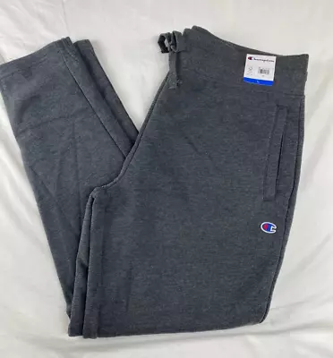 Champion Powerblend Fleece Open Bottom Jogger Sweatpants Gray Large NWT • $24.49