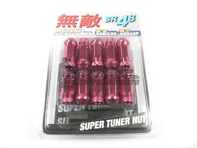 Muteki SR48 Extended Open Ended Wheel Tuner Lug Nuts Chrome Pink 12x1.5mm NEW • $67.20