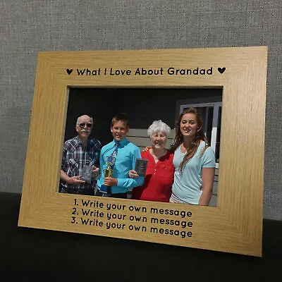 Personalised What I Love About Grandad Photo Frame Fathers Day Gift For Grandad • £7.99