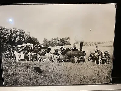 5 X 7  Black Whote Photograph Case Steam Tractor Threshing Harvest Farmers • $15.99