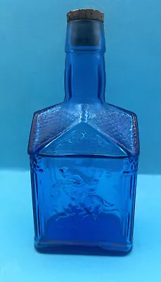 Vintage PAUL REVERE Commemorative Blue Glass Wheaton NJ 1975 Bottle With Cork • $9