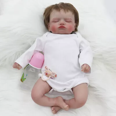 18Inch Sleeping Reborn Baby Dolls Preemie Lifelike 3D Vinyl With Veins Art Doll • $109.43