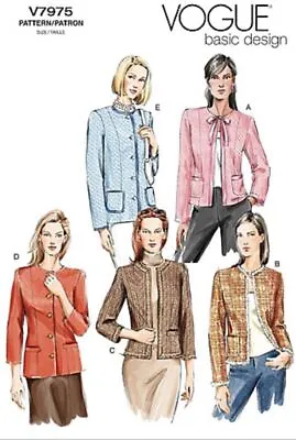 Vogue V7975 Miss/Misses Petite  Chanel-Style  Blazer Jacket Sewing Pattern Uncut • $18.99