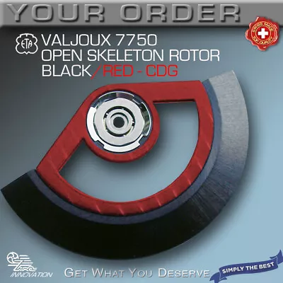 Oscillating Weight Skeleton Rotor - Open Red Or Blue Fit Valjoux 7750 Family • $85