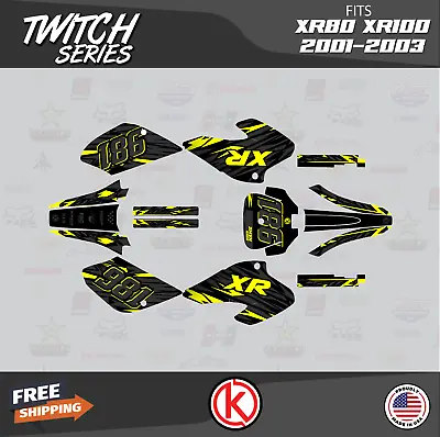 Graphics Kit For HONDA XR80 XR100 (2001-2003)  Twitch Series - Yellow • $59.99