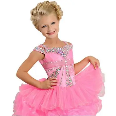 Infant Toddle Kids Mini Party Pageant Dress Cupcake Ball Gowns Tutu Dance Custom • $66.49