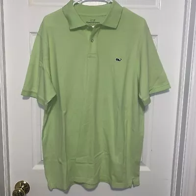 Vineyard Vines Polo Shirt Mens Large Lime Green Golf Whale Short Sleeve • $15