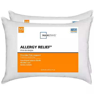 Mainstays Allergy Relief Bed Pillows  Standard/Queen  2 Pack  Bed Pillows • $15.76