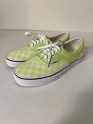 $22.20 • Buy Vans Neon Green Yellow Checker Low Top Sneaker Shoes Size 8.5