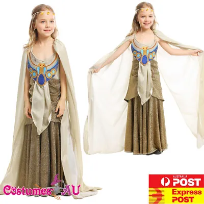 Girls Egyptian Costume Cleopatra Roman Egypt Pharaoh Book Week Kids Fancy Dress • $47.49