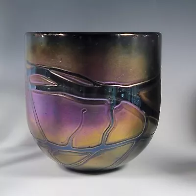 Phoenician Malta Signed Studio Glass Iridescent Art Glass  Vase • $150