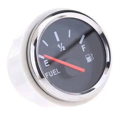 52mm Marine Boat Analog Fuel Oil Tank Level Gauge Indicator Meter -Black • £12.79