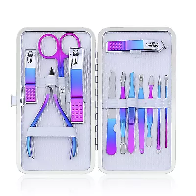 Manicure Set Nail Clippers Pedicure Kit Men Women Grooming Kit Manicure 12Pcs • $17.23