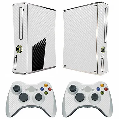 White Carbon Fiber Decal Skin Sticker For Xbox360 Slim And 2 Controller Skins • $9.99