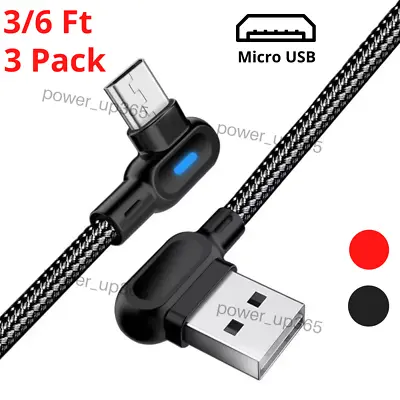 Right Angle Micro USB Charging Cable Fast Charger LED For Android Samsung Galaxy • $11.09