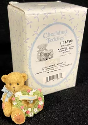 Cherished Teddies 111894 2  Figurine December Sparkling Hearts December Mini • $16.98