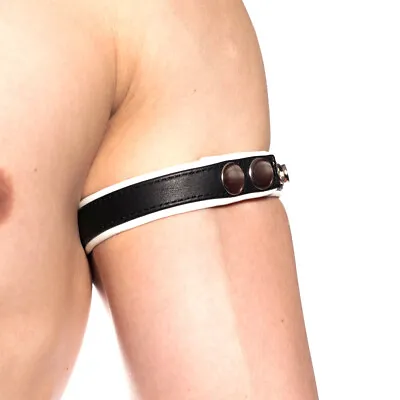 Prowler White Leather Bicep Band Snap Fastener Armband Gay Straight Sex Toy • £16.50