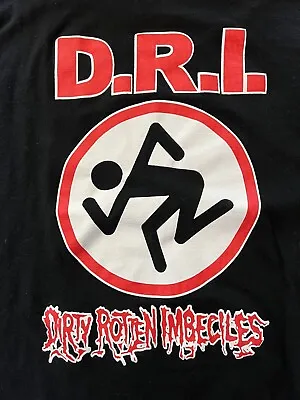 D.R.I. Men’s Black T Shirt Dirty Rotten Imbeciles Hardcore Punk RARE Vintage XL • $60