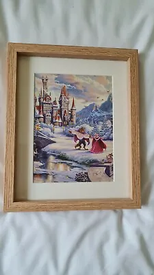 £14.50 • Buy Thomas Kinkade Framed Disney Print  - Beauty And The Beast Enchanted Xmas